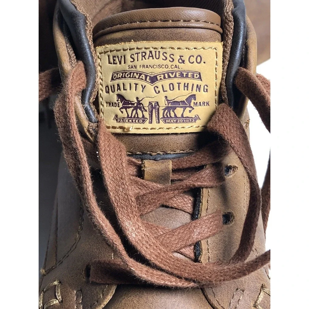 Levi's Men's Brown Mid Top Sneakers Size 8 EUR 41‎ Casual Chukka Style Shoes
